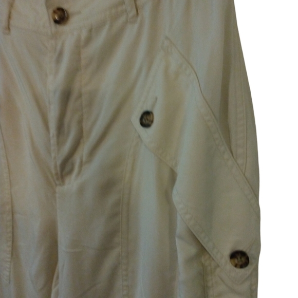 Express Super High Rise 100% Lyocell Button Front & Pockets Cargo Pants Sz. 10 - Picture 3 of 12